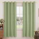 LAMIT Natural Linen Thermal Curtains for Living Room, Grommet Thick Light Reducing Curtains Window Light Filtering Panels for Bedroom/Farmhouse, Set of 2 Panels, W52 x L78, Sage Green