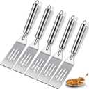 Patelai 5 Pack Small Spatula Mini Serving Brownie Spatula for Serving and Flipping Cooking Pancakes Desserts Cookie Eggs Lasagna (Slotted,Stainless Steel Handle)