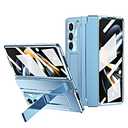 Gadget-Park Case for Samsung Galaxy Z Fold 6 2024, One-Piece Housing Z Fold 6 Case with Kickstand and Screen Protector, Full Protection (Blue)