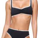 LSPACE Effie Bikini Top - Black-Cream (Medium)