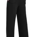 Wide Leg Pants Woman High Waist Yoga Pants with Pockets Loose Stretch Dress Work Sweatpants Casual Lounge (Medium, Black)