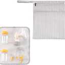Wet Dry Bag for Breast Pump Parts Storage, Waterproof Pump Parts Bag with Place Mat for Moms Pumping at Work-Straps