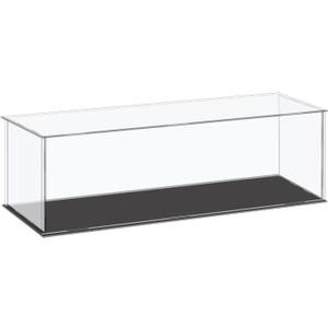 MECCANIXITY Acrylic Display Case Plastic Box Cube Storage Box Clear Small Assemble Dustproof Showcase 14.1x4.3x4.1 Inch for Collectibles Items