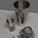 KITESSENSU Boston Cocktail Shaker Set, 4-Piece Boston Shaker Tins Bartender Kit with 18oz & 28oz Mixed Drink Shaker, Hawthorne Strainer, Double Measuring Jigger, Cocktail Recipe Cards Included