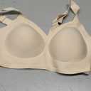 LetsJoli Bras for Women Supportive Wireless Push Up Bra Full Coverage No Underwire Seamless Plus Size for Older Women (Beige, XL)