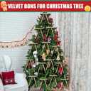 24 Pcs Velvet Christmas Tree Bows,Rustic Crafts Gift Velvet Ribbon Bows Twist Tie Bows for Xmas Wreaths Garland Gift Wrapping Wedding Decor (3/8'' Wide, 5 * 7 inch) (Camel, Medium)