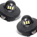 RUXIFEY LED License Plate Lights Tag Light Lamp Assembly Compatible with Ford F150 F250 F350 Super Duty Ranger Explorer Bronco Excursion Expedition, 6500K Black, Pack of 2