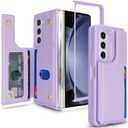 iCoverCase Compatible with Samsung Galaxy Z Fold 5 Wallet Phone Case with Card Holder for Women Men, Magnetic Clasp RFID Blocking PU Leather Protective Case for Z Fold 5 (Light Purple)