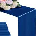 flohar 12Pack Table Runner 12 x 108 Inches Satin Silk Table Runner for Wedding, Birthday Party, Banquets, Graduations Decoration, fit Rectange and Round TableNavy