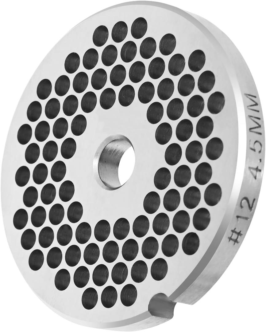#12 Stainless Steel 3/16" Meat Grinder Plate, Heavy Duty 4.5mm Fine-Medium Plate For Most Regular Sausages