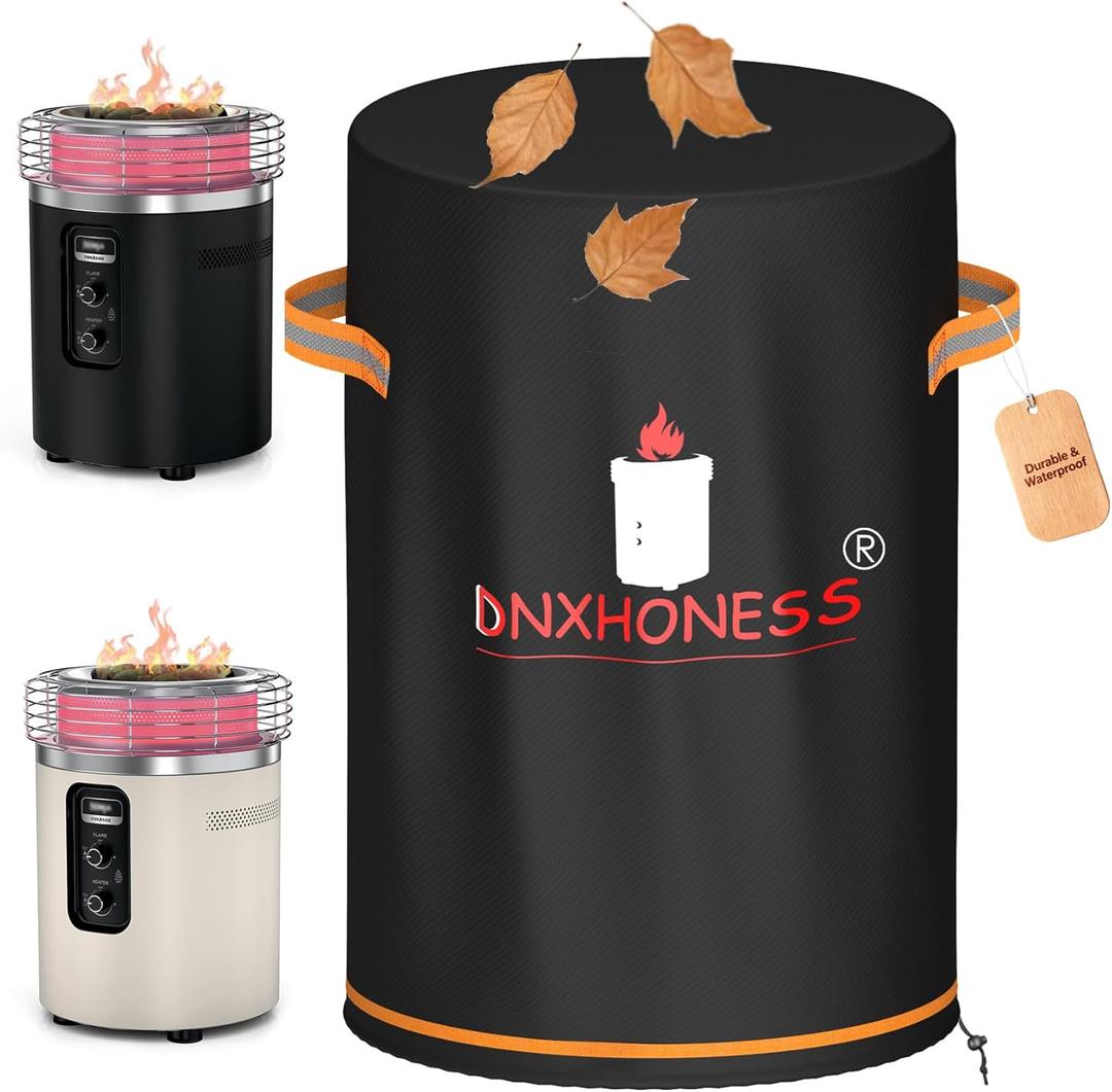 Fire Pit Cover for Ninja Fireside 360, Cover for Ninja Firepit, 600D Tear-Resistant 100% Waterproof & Anti UV Fire Pit Soft Cover Round Fits 21-23in Fire Pit with Drawstring & Double Handles