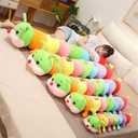 AOQI Multicolor Caterpillar Stuffed Animal Big Hugging Pillow Cute Plush Soft Pillow Doll,Giant Plush Toy,Gifts for Girl Boy Babies Birthday (59inch/150cm)