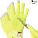 Fullsheild Cut Resistant Gloves Food Grade Level 5 Protection for Kitchen Anti Cut Gloves for Meat Cutting Woodworking (Medium, 4 Pack Light Green)