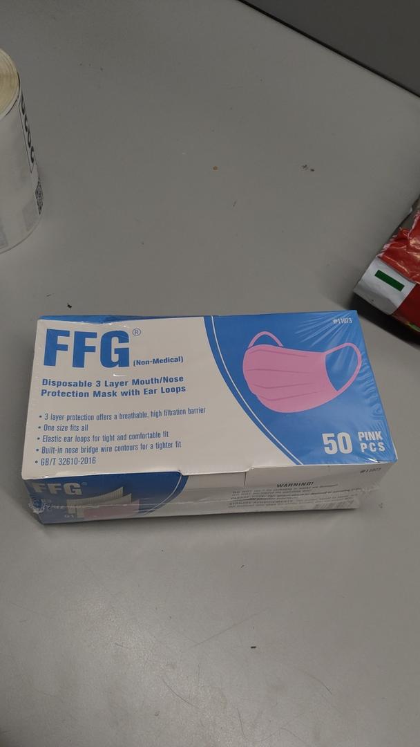 FFG 50 Pcs Disposable 3 Layer Protection Adult Face Mask Pink