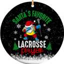 2 x 2025 Christmas Ornament - Santa's Favorite Lacrosse Player Ceramic Ornament, Tree Decor Gifts for Lacrosse Player, Gift-Ready Keepsake for Lacrosse Enthusiasts, Family, Friends