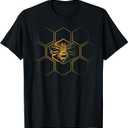 Beekeeper Beekeeping - Honeycomb Love For Bees T-Shirt (Small, Black)