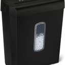 Amazon Basics Heavy Duty Cross-Cut Paper and Credit Card Shredder for Home Office, 6-Sheet Capacity, 3.7 Gallon, Black