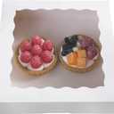 ONE MORE 10inch White Natural Bakery Pie Boxes With PVC Windows,Large Cookie box 10x10x2.5inch 12 of Pack
