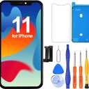 Ayake Screen Replacement for iPhone 11, 6.1-inch LCD Display Full HD and Touch Digitizer Assembly True Tone Programmable Face ID Remains with Tool Kits, for Model A2111, A2223, A2221