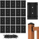 Eapele 20pcs Deck Railing Brackets Connectors for 2x4 Railing Wood Post with 120pcs Wood Screws