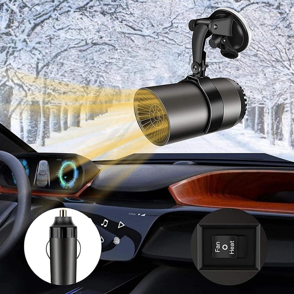Car Heater,12V 120W Portable Car Heater for Cigarette Lighter Socket,Defroster for Car Windshield,2-in-1 Heating & Cooling Rapid Defrosting and Demisting Device with Suction Holder
