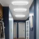 Dimmable Led Ceiling Light with Remote Control 31.5in Modern Linear Flush Mount Ceiling Lighting Fixture Acrylic Long Ceiling Lamp for Living Room Kitchen Dining Room Hallway (White), 1 Pack,31.5inch