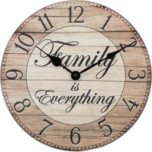 Westclox Wall Clock, 11-Inch Round Analog Clock with Inspirational Dial, Battery Powered, Quartz Movement, Farmhouse Rustic Decor for Living Room, Kitchen, Bedroom (Family is Everything, 11-Inch)