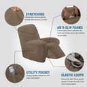 H.VERSAILTEX Stretch Recliner Slipcovers Recliner Chair Cover Sofa Furniture Cover 1-Piece Modern Rich Velvet Form Fit Stylish Protector Feature Rich and Soft Fabric (Coco Mocha, Large)