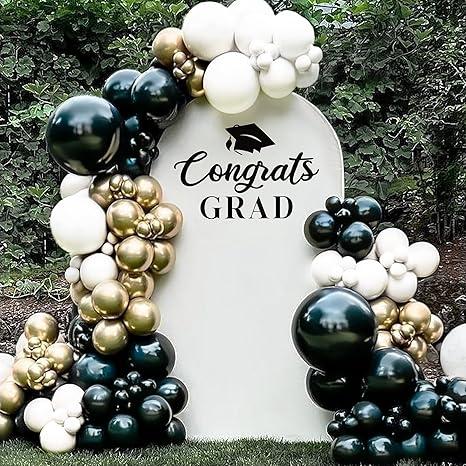 2026 Graduation Decorations - 6.6Ft DIY Balloon Arch with Bows Backdrop Kit - Class of 2026 Grad Photo Party Decor Supplies for College High School