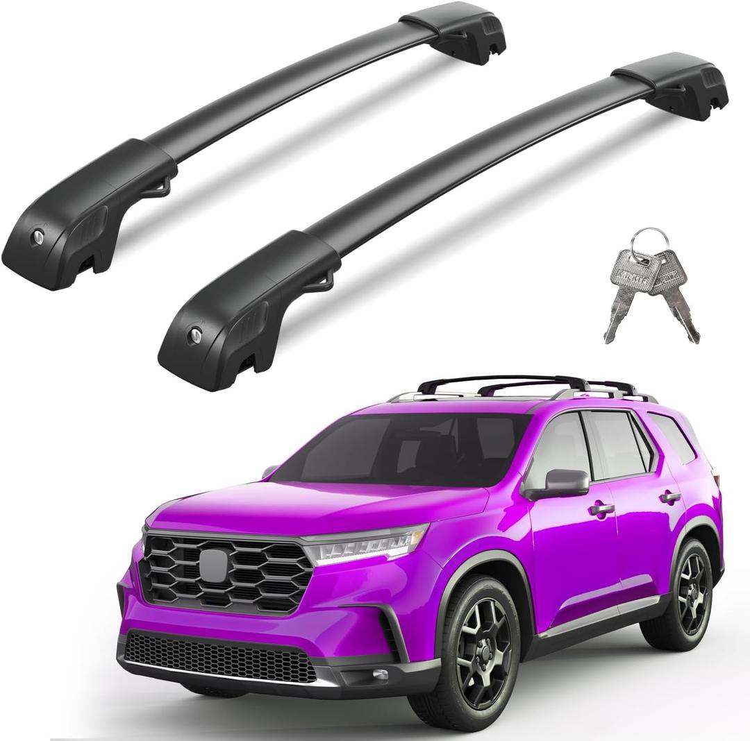 Wonderdriver 300lbs Lockable Roof Rack Cross Bars Compatible with Honda Pilot 2023 2024 2025 2026 Sport Touring Trailsport Elite (Not for LX and EX-L), Heavy Duty Aluminum Roof Rails Crossbars Rooftop