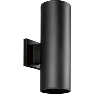 Progress Lighting 5-Inch Cylinder Outdoor Wall Sconce, 2-Light Modern Wall Mount Up and Down Lights, Interior and Exterior Lighting for Home or Porch, Polycarbonate Construction, Black (P5713-31)