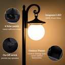 Outdoor Post Light with Planter, Matte Black Solar Lamp Post Light with Globe Shade, 2 in 1 Waterproof Solar Post Lights Outdoor Planter for Outside Gardan Pathway (White)