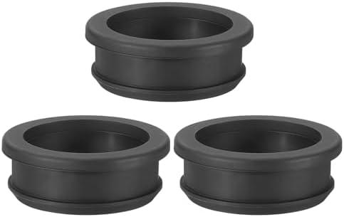 PATIKIL 44.6mm / 1-3/4 Inch Drill Hole,1-1/2 Inch ID Rubber Grommets, 3Pcs Top Hat Grommet for Wiring Eyelet Ring Gasket Automotive Firewall Cable Hole Plugs Wires Protection, Black