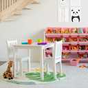 Humble Crew Kids Table and Chair Set, Toddler Activity Table with 2 Chairs for Play, Crafts, Snacks & Learning, Wooden Kids Furniture for Playroom & Bedroom, White