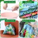 Tranqun 2 Pack Car Seat Towel Covers with Storage Bag Seat Post Workout Sweat Washable Cover Non Slip Car Towel for Dog Pet Workout Outdoor Sport Activities (Tropical Floral)