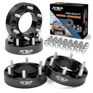 KSP 6X5.5 Wheel Spacers Fit for Tacoma 4runner, 1.5 inches Forged Hub Centric Adapters Kits with Extended Open Lug Nuts fit 6 Lug Wheels Without Locking hub, Package of 4 (6061 T6 Aluminum Black)
