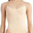 Capezio Women's Camisole Leotard With Clear Transition Straps (Small, Nude)