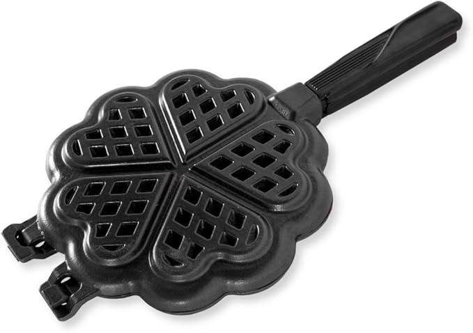 Nordic Ware 01705 Sweetheart Waffler, CastAluminium Pan, Heart Shaped, Mini Waffle Maker, Black Five 3.5 inch cavities