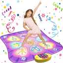 SUNLIN Dance Mat Toys for Girls Ages 3-10 | Dance Pad with LED Lights, Adjustable Volume, 9 Built-in Music, 7 Game Modes, 5 Challenge Levels | Christmas Birthday Gifts for 3 4 5 6 7 8+ Years Old Girl (Purple)