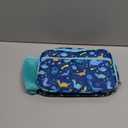 RHCPFOVR Kids Lunch Bag - Insulated Lunch Box for Boys Girls, Washable Lunch Bag and Reusable Toddler Leak-proof Lunchbox for School and Daycare (Deep Blue Dinosaur)