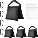 EMART Heavy Duty Sandbag Photo Studio Weight Bag Saddlebag Design for Photography Light Stand Tripod, Outdoor Patio, Sports, Pop up Tent, Umbrella Base, Camping, Fishing Chair -4 Packs Set(Black)