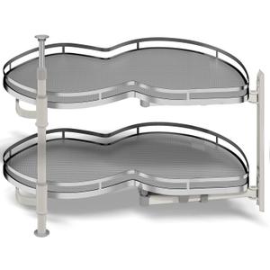 Blind Corner Cabinet Pull Out Organizer, Swing Right Pull Out Cabinet Organizer 26 inch, Corner Cabinet Lazy Susan for Corner Cabinet Blind Shelf, 2 Tiers Tray, Adjustable Height