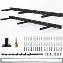2Pcs Heavy Duty Floating Shelf Bracket,Wall Mounting Brackets for Shelves, Invisible Hidden Floating Shelf Hardware（34" x 6" x 1.5" with Tools & Jig）