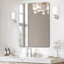 USHOWER Frameless Bathroom Mirror for Over Sink, 22x30 Inch Rectangle Wall Vanity Mirror for Bathroom, Bedroom, Entryway, Polished Edge, Tempered Glass