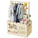 Wooden Baby Shower Crate Closet, Wooden Baby Shower Crate Closet, Boys and Girls for Baby shower wooden basket Gifts, Welcome Baby Gifts, Suitable for Pregnancy Glfts for New Parent