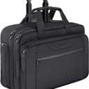 KROSER Rolling Laptop Bag Premium Wheeled Briefcase Fits Up to 17.3 Inch Laptop Overnight Roller Case Computer Bag with RFID Pockets for Travel/Business/Men/Women-Black