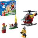 LEGO City Fire Helicopter Toy 60318 for Preschool Kids, Boys and Girls 4 Plus Years Old, with Firefighter Minifigure & Starter Brick