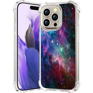 CCFUNCASE Compatible with iPhone 16 Pro Case Clear Cute for Women - Rugged Phone Cases Funda Protector Cover Skin (Pink Galaxy Universe)