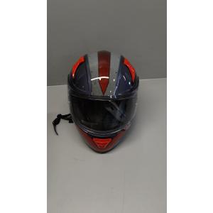 HAX Full Face Motorcycle DOT Approved Helmet with Dual Rear Wing and Pinlock Ready - Lightweight and Durable Motorbike Street Bike Helmet for Adults (Impulse Droid Red,L)