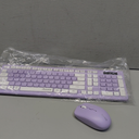 Wireless Keyboard and Mouse Combo, Full-Sized Wireless Keyboard and Adjustable DPI Mouse, 2.4GHz USB Receiver, Silent Keyboard and Mouse for PC, Windows, MAC, Desktop, Laptop(Purple)
